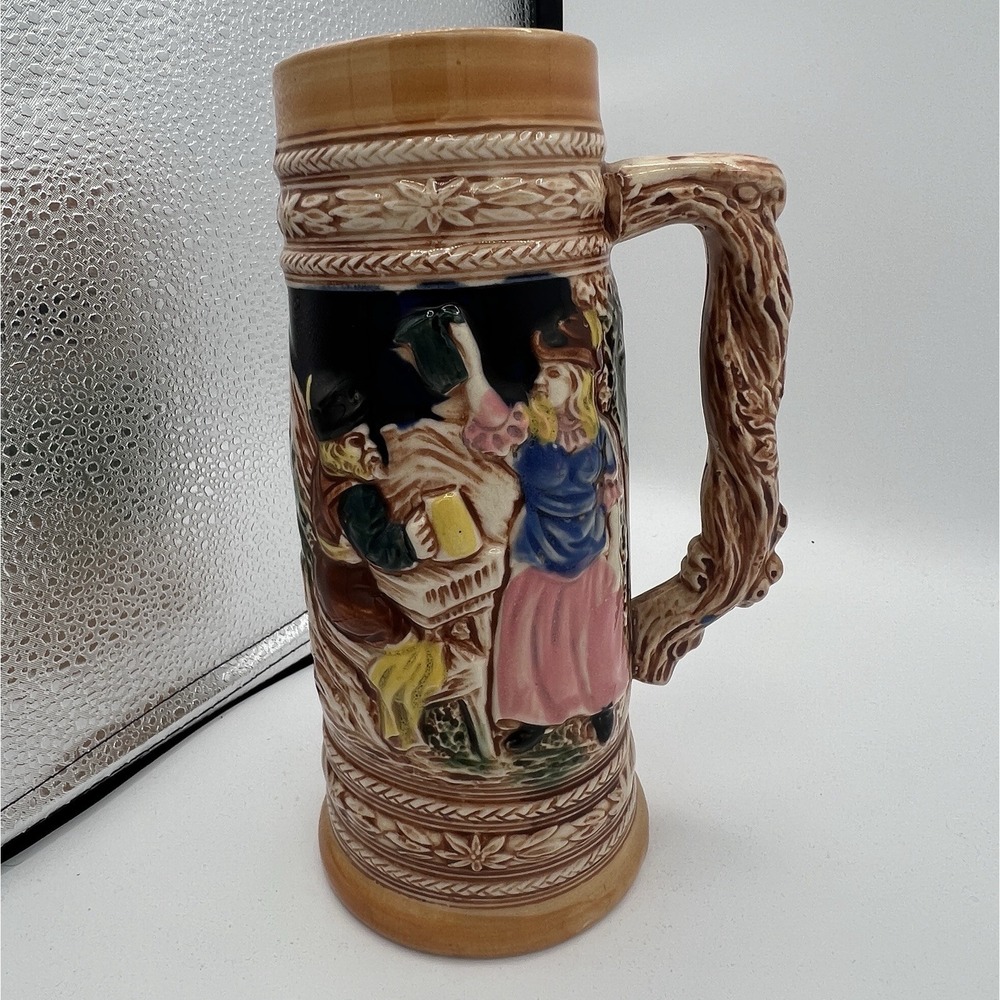 Vintage German Style Ceramic Beer Mug/Stein Made in Japan 8-3/4" Tall